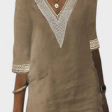 RIGMOR | Linen V-neck kjole