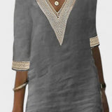 RIGMOR | Linen V-neck kjole