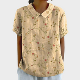 Solveig – Bluse med blomster- og hampprint