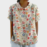 Solveig – Bluse med blomster- og hampprint
