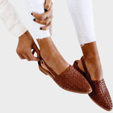 Thyra | Komfortable Vævede Slingback Flats