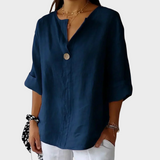 Saga – Afslappet bluse med V-hals