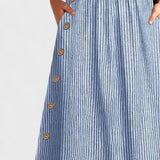 JULIANE | Stribet midi-kjole med knapper