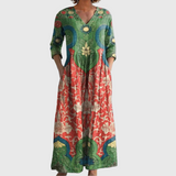 Inger - Vintage Floral Maxi Kjole