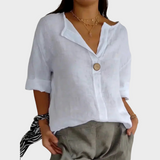 Saga – Afslappet bluse med V-hals