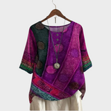Rikke - Boho bluse med blomsterprint
