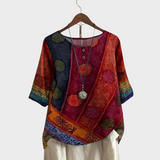Rikke - Boho bluse med blomsterprint