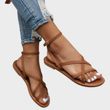 Jytte - Casual sandaler med lynlås bagpå