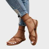 Jytte - Casual sandaler med lynlås bagpå