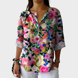 Tove  – Blomstret Bluse i Vintage-stil