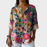 Tove  – Blomstret Bluse i Vintage-stil