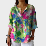 Tove  – Blomstret Bluse i Vintage-stil