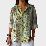 Tove  – Blomstret Bluse i Vintage-stil