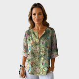 Tove  – Blomstret Bluse i Vintage-stil