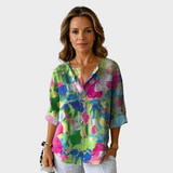 Tove  – Blomstret Bluse i Vintage-stil