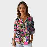 Tove  – Blomstret Bluse i Vintage-stil