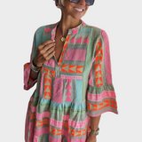 Ida | Boho-Style Swingkjole med Lag