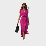 Lærke | Blomster Wrap Midi Kjole