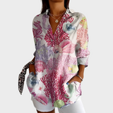 Grethe – Bluse med Blomstermønster