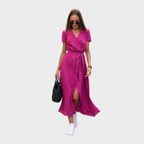 Lærke | Blomster Wrap Midi Kjole
