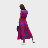 Lærke | Blomster Wrap Midi Kjole