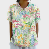 Solveig – Bluse med blomster- og hampprint
