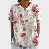 Solveig – Bluse med blomster- og hampprint