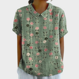 Solveig – Bluse med blomster- og hampprint