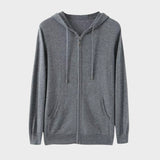 Cashmere Strik Zip Vest - Mørkegrå