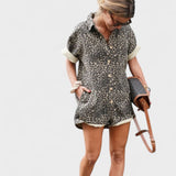 TAYLOR | Skjortekjole med leopardprint