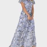 Marit | Stilfuld Blomstret V-Hals Maxi Kjole