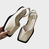 Lea™ | Slingback Sandaler med Firkantet Tå