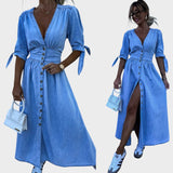 Ava™ | Strålende Denimkjole
