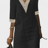 RIGMOR | Linen V-neck kjole
