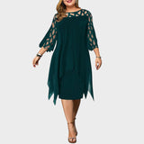 Freja® | Chic Plus Size Midi Kjole til Moderne Kvinder