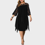 Freja® | Chic Plus Size Midi Kjole til Moderne Kvinder