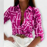Amalie – Sofistikeret Geometrisk Bluse