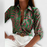 Amalie – Sofistikeret Geometrisk Bluse