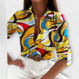 Amalie – Sofistikeret Geometrisk Bluse