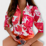 Amalie – Sofistikeret Geometrisk Bluse