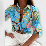 Amalie – Sofistikeret Geometrisk Bluse