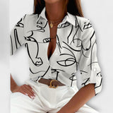 Amalie – Sofistikeret Geometrisk Bluse